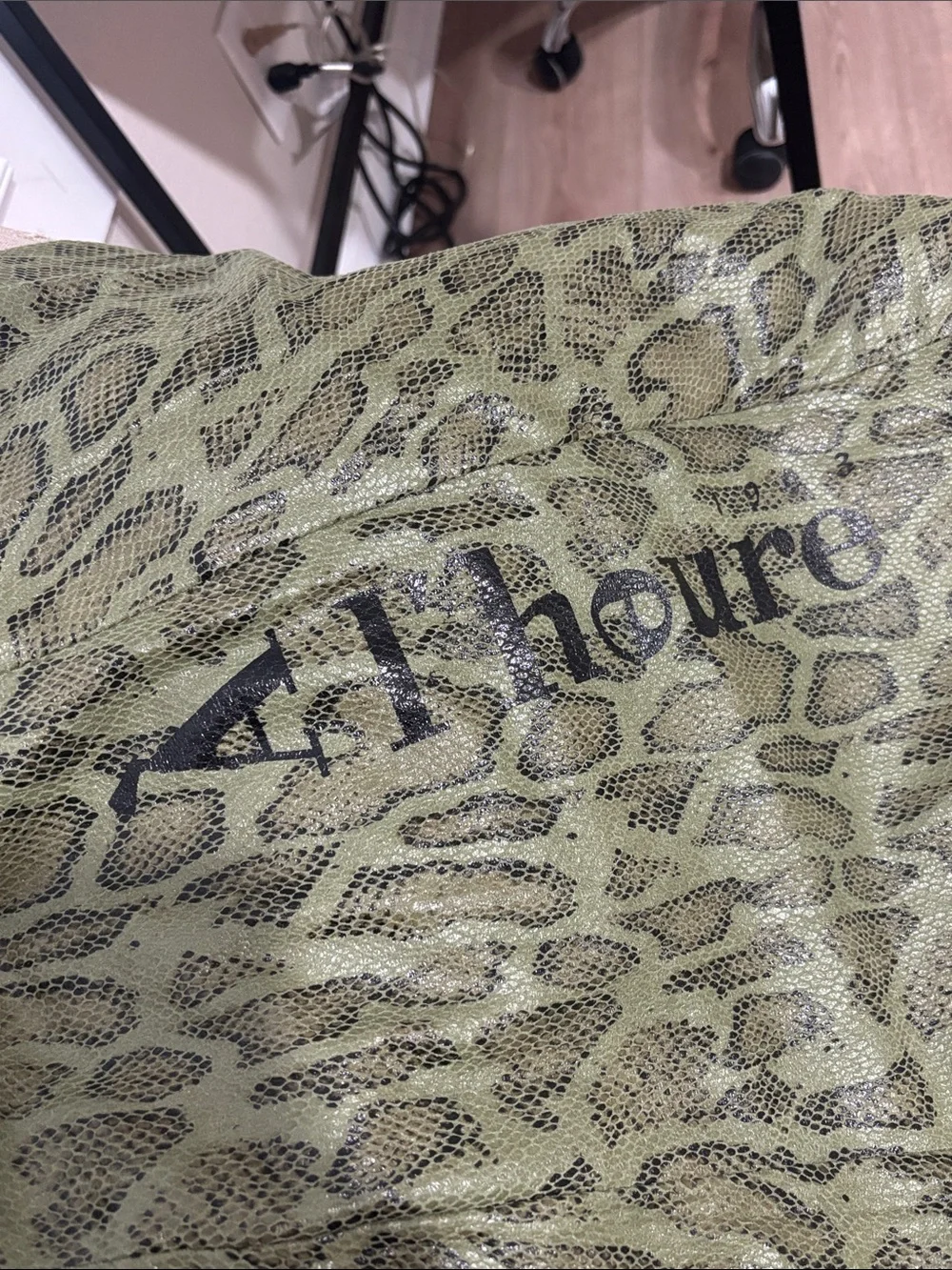 Olive Green Reptile Habitat Liner with Scale Pattern